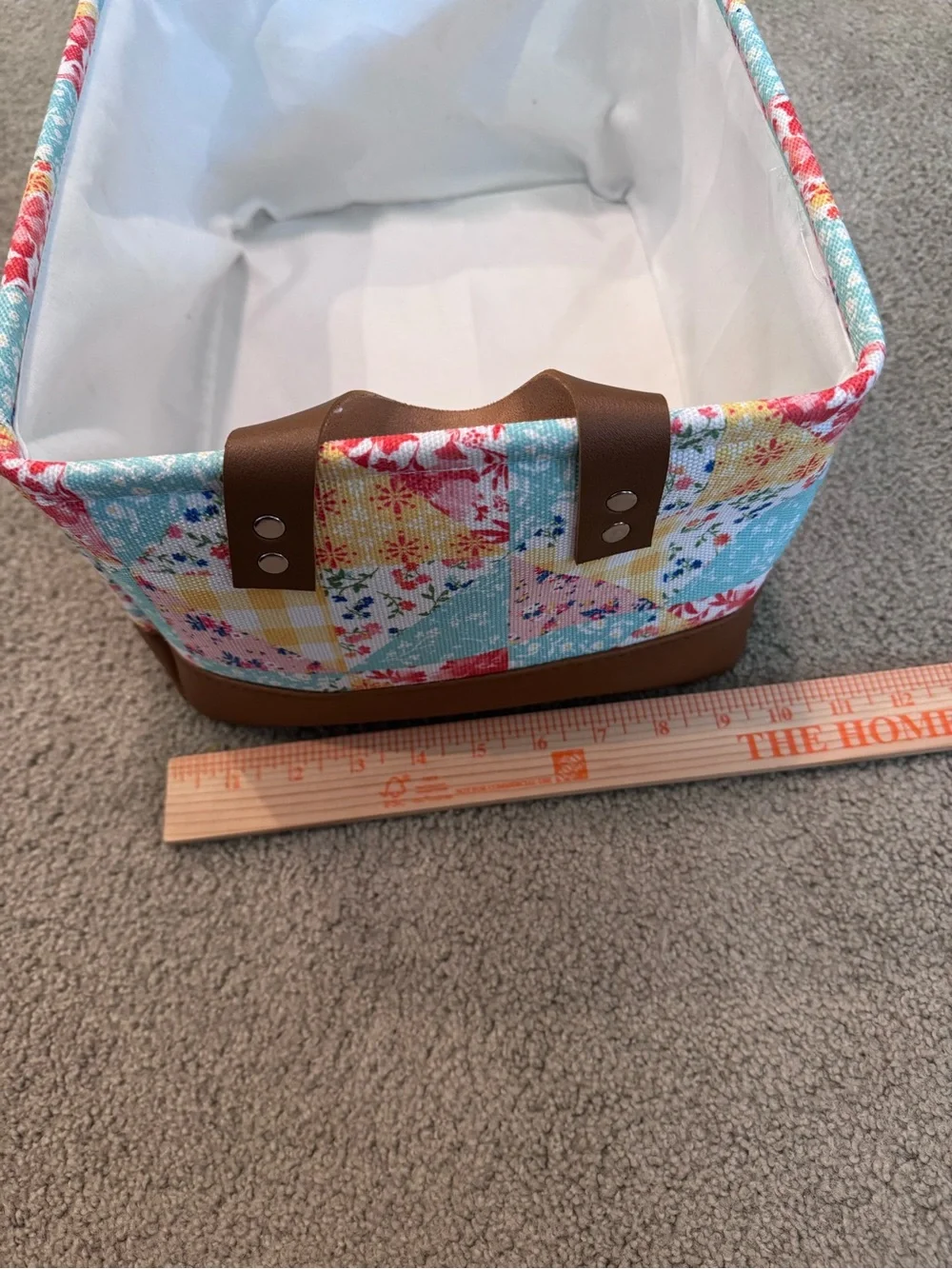 Pioneer Woman Basket Patchwork Medley with Handles EUC